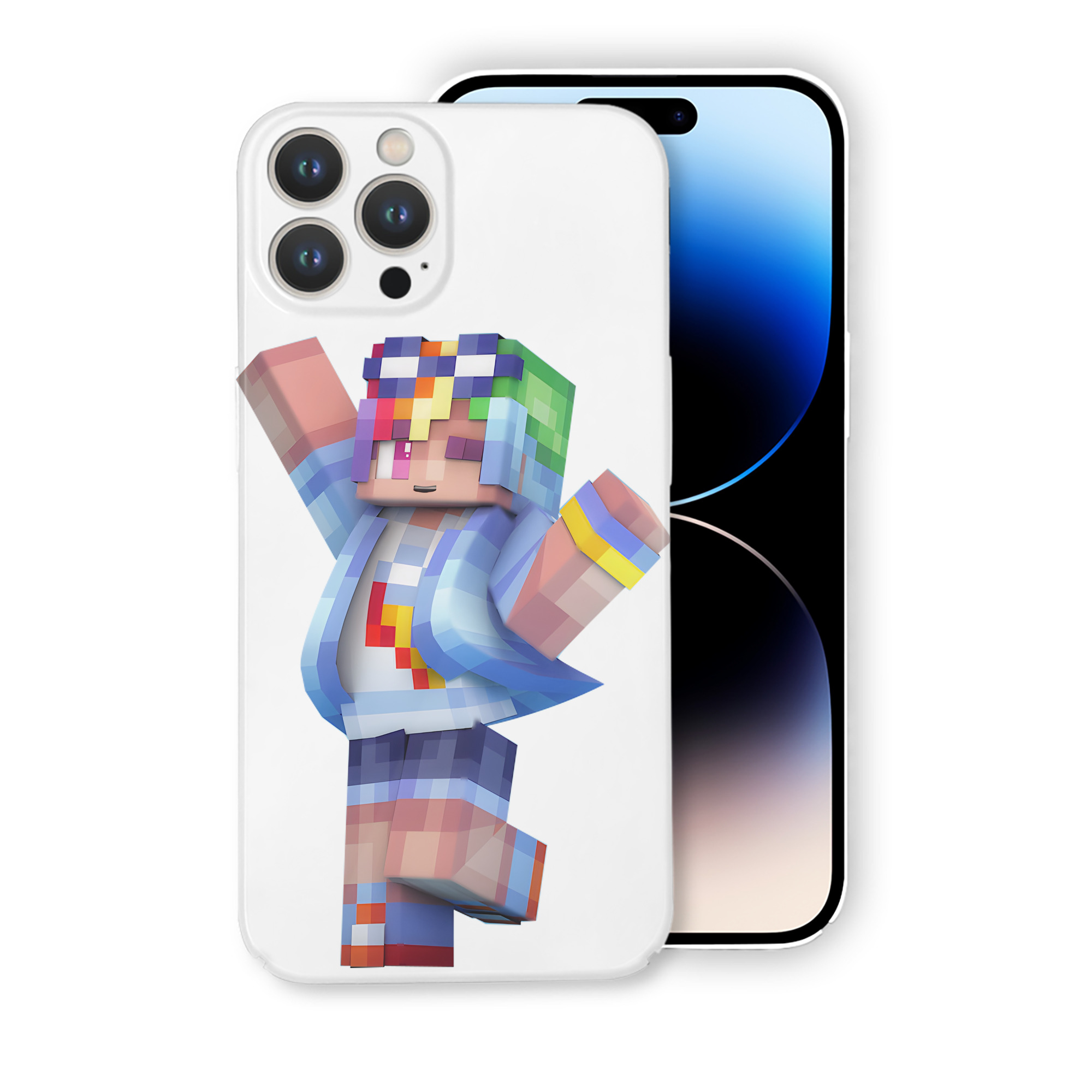 （画像用） マインクラフト ブロックの世界 Minecraft MC Block world 【iPhone 14シリーズ対応】ハードケース
